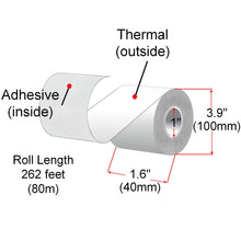 Load image into Gallery viewer, 40mm X 80m Sticky Thermal Paper Rolls, 24 Rolls, Removable Adhesive
