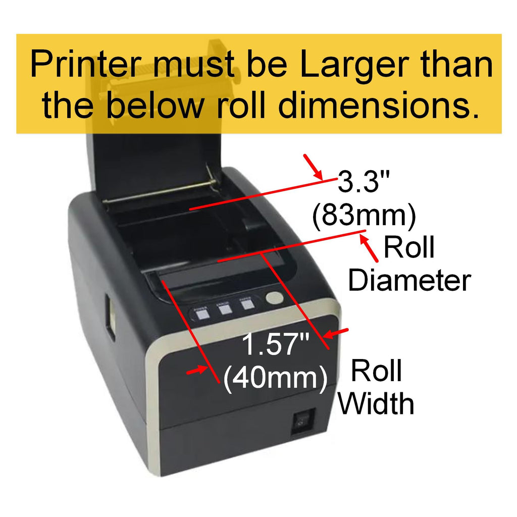 [48 Rolls] 40mm X 52m Sticky Linerless Thermal Label Rolls, Removable Adhesive