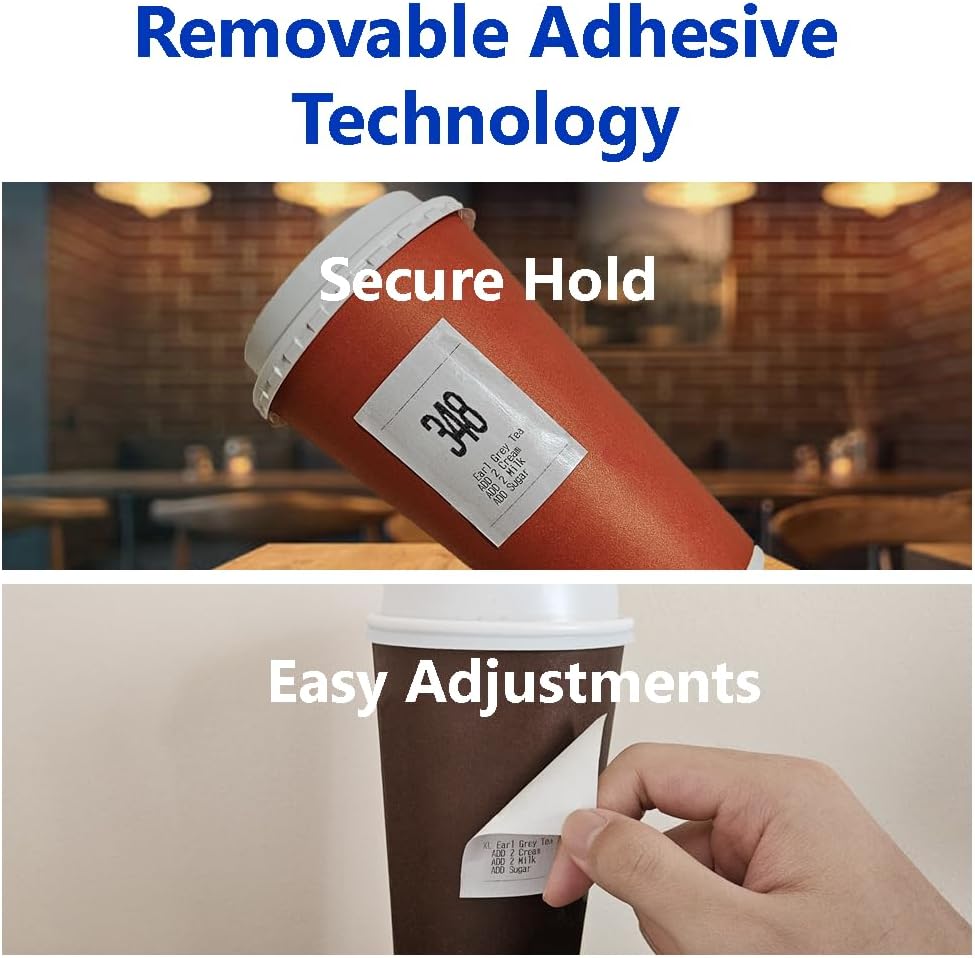[24 Rolls] 80mm X 52m Sticky Linerless Thermal Label Rolls, Removable Adhesive