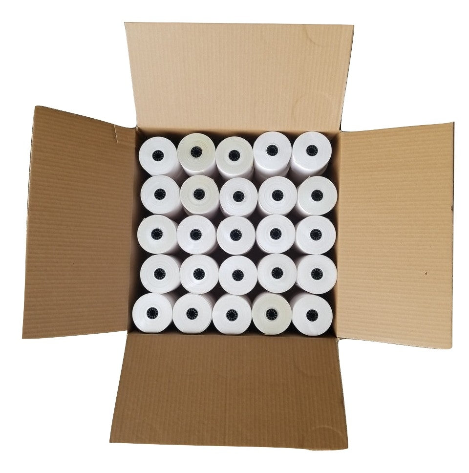 3" X 60' White/Yellow/Pink 3-Ply Carbonless Paper Rolls (50 Rolls) Canada by Papertec