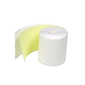 3" X 90' White/Yellow 2-Ply Carbonless Paper Rolls (50 Rolls) Canada by Papertec